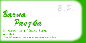 barna paszka business card