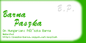 barna paszka business card